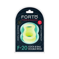 Forto F-20 Liquid Silicone Cockring & Ball Stretcher Small Glow by Forto
