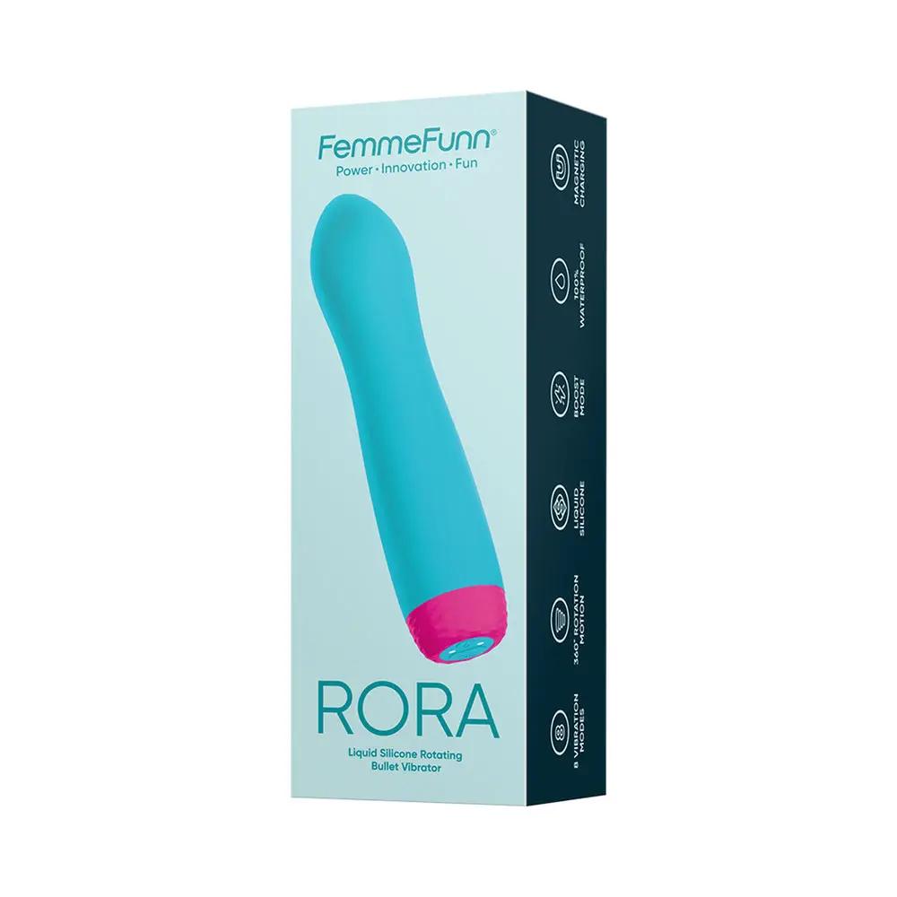 FemmeFunn Rora Rechargeable Silicone Rotating Bullet Vibrator Turquoise by FemmeFunn
