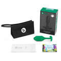 b-Vibe Snug Plug 2 Weighted Silicone Anal Plug Green by b-Vibe