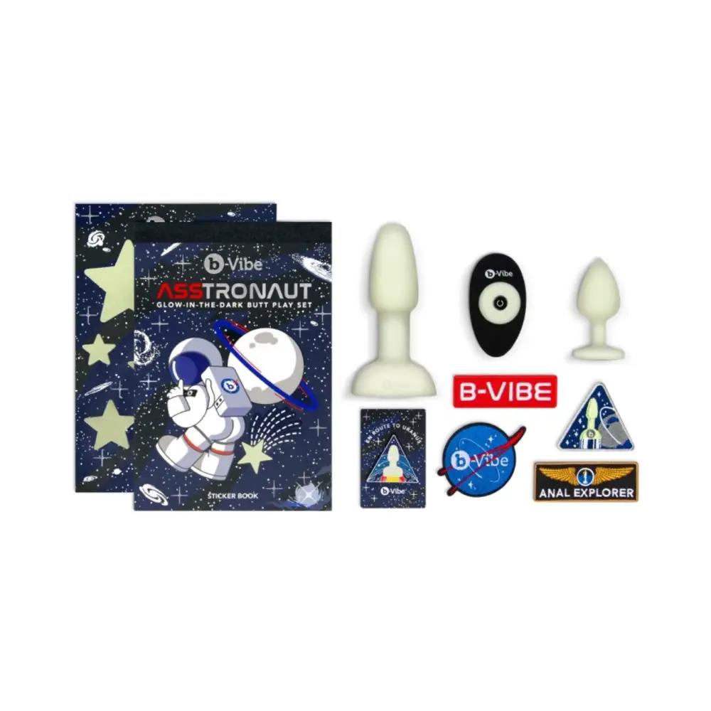 b-Vibe Limited Edition 10-Piece Asstronaut Glow-in-the-Dark Butt Play Set by b-Vibe