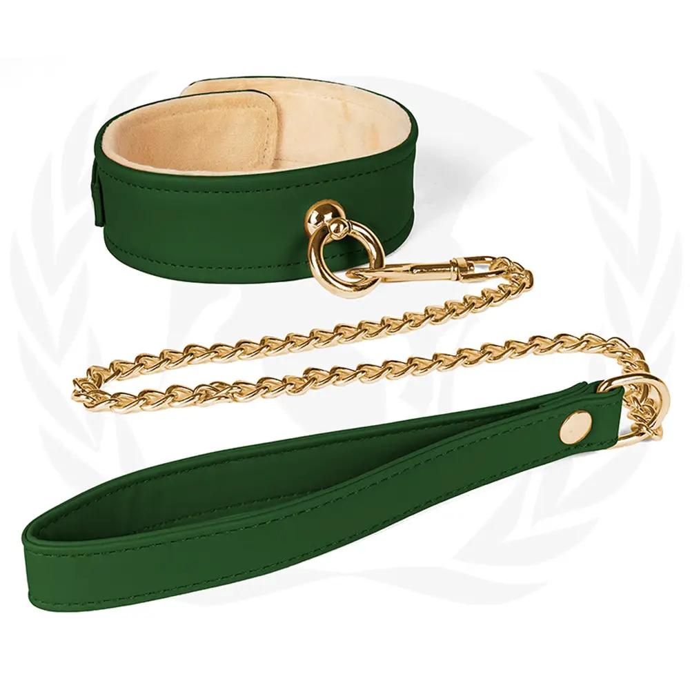 Spartacus Plush Lined PU Collar Chain Leash by Spartacus