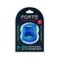 Forto F-20 Liquid Silicone Cockring & Ball Stretcher Large Blue by Forto