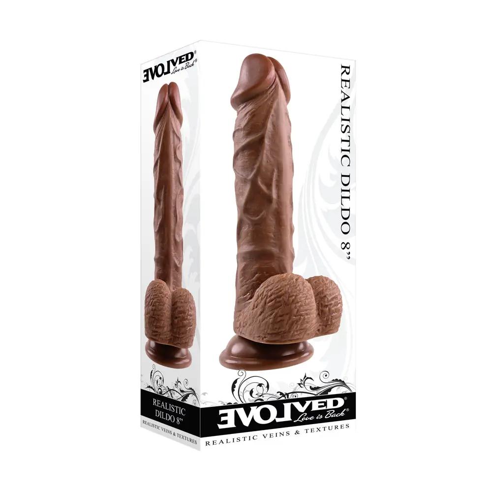 Evolved Realistic 8 in. Dildo With Balls Brown by Evolved