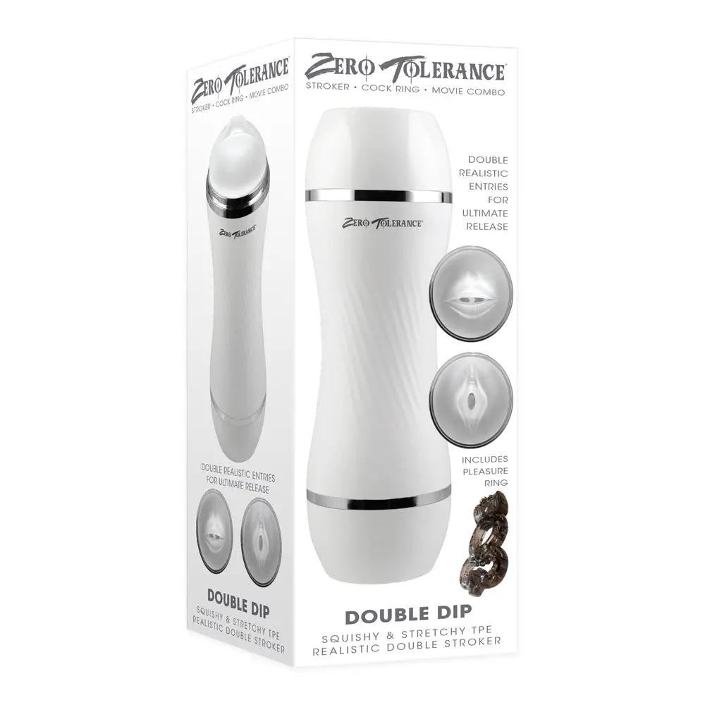 Zero Tolerance Double Dip Dual-Ended Realistic Stroker with Movie Download White by Zero Tolerance
