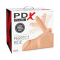 PDX Plus Perfect Ride Anal Masturbator With 6 in. Posable Dildo Beige by PDX Brands