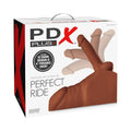 PDX Plus Perfect Ride Anal Masturbator With 6 in. Posable Dildo Brown by PDX Brands