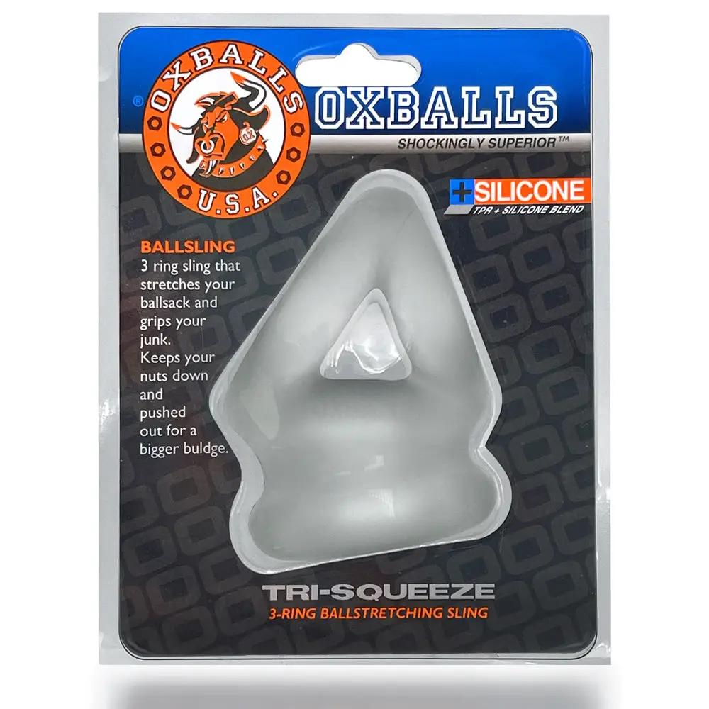 Oxballs Tri-Squeeze Cocksling and Ballstretcher Clear Ice by Oxballs