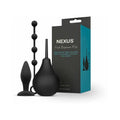 Nexus Anal Beginner Kit with Douche, Silicone Beads, Small Silicone Butt Plug Black by Nexus