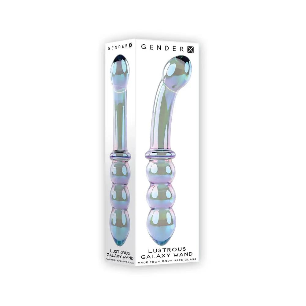 Gender X Lustrous Galaxy Wand 7.3 in. Dual-Ended Glass Dildo Multi-Color by Gender X