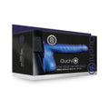 Ouch! Ribbed 8 in. Hollow Strap-On with Balls Metallic Blue by Shots