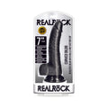 RealRock Realistic 7 in. Curved Dildo With Balls and Suction Cup Black by Shots