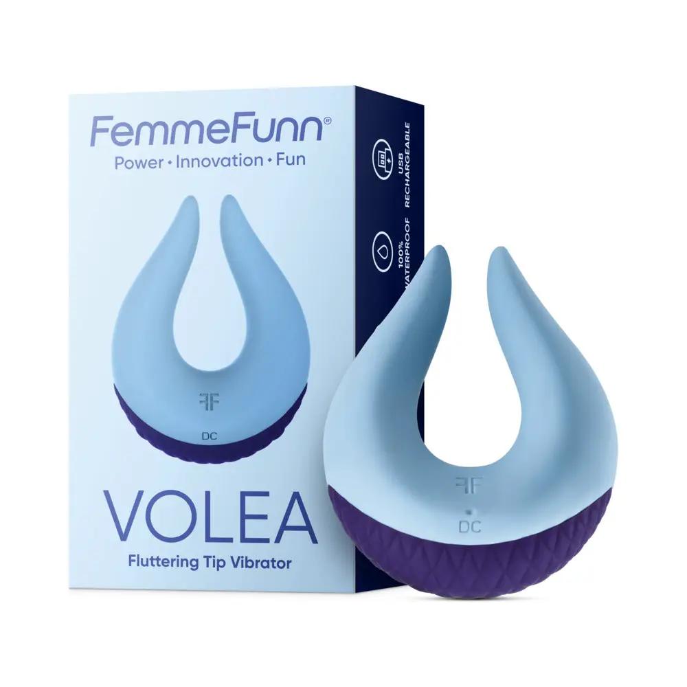 FemmeFunn Volea Rechargeable Silicone Fluttering Tip Vibrator Light Blue by FemmeFunn