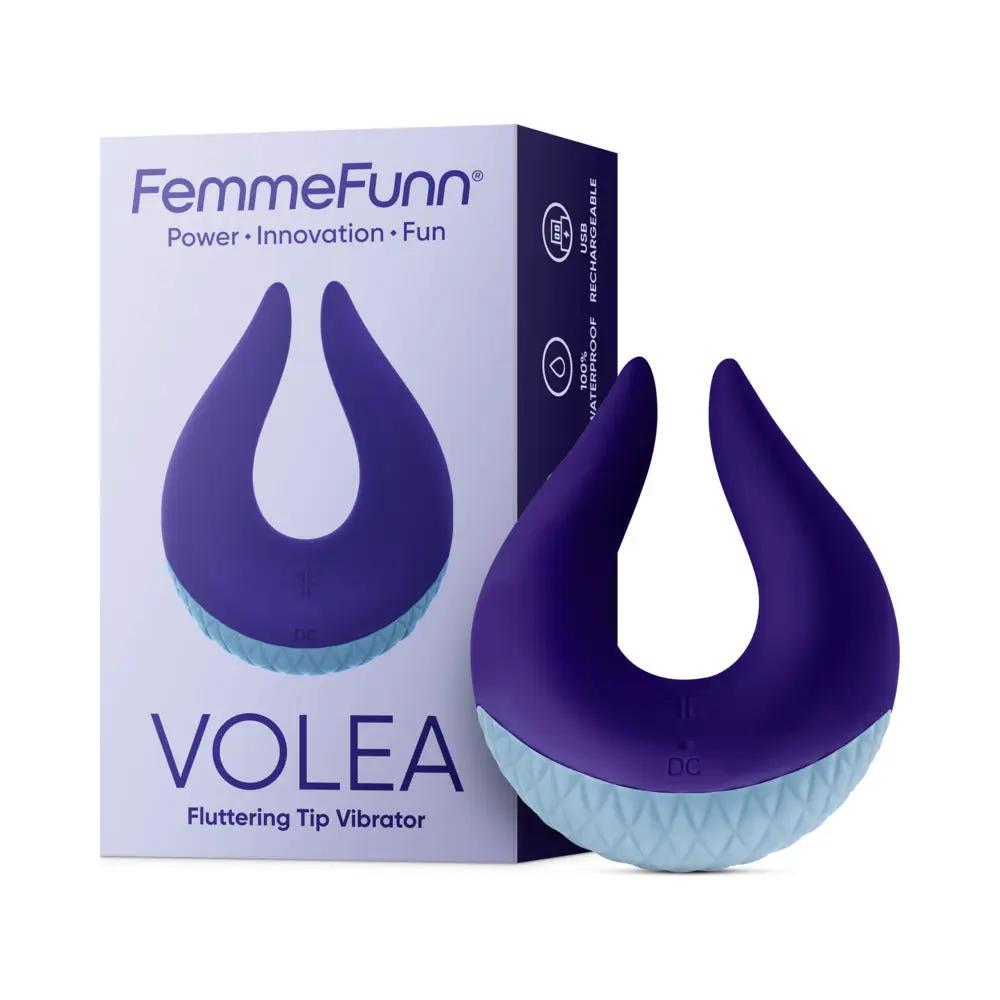 FemmeFunn Volea Rechargeable Silicone Fluttering Tip Vibrator Dark Purple by FemmeFunn