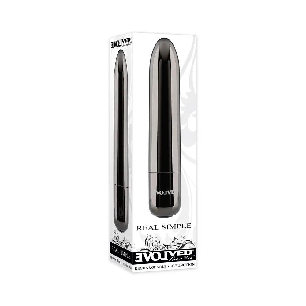 Evolved Real Simple Rechargeable Bullet Vibrator Black Chrome by Evolved