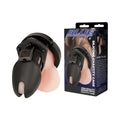 Blue Line Silicone Chastity Cage Black by Electric Eel
