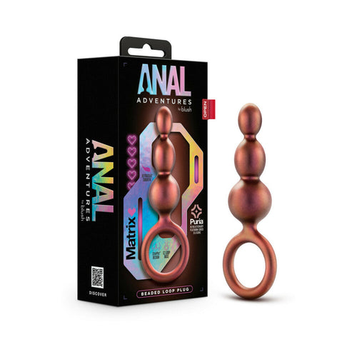 Anal Adventures Matrix Silicone Beaded Loop Plug Copper by Blush