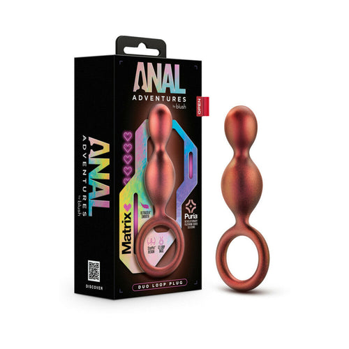 Anal Adventures Matrix Silicone Duo Loop Plug Copper by Blush