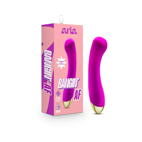 Aria Bangin' AF Rechargeable Silicone G-Spot Vibrator Purple by Blush