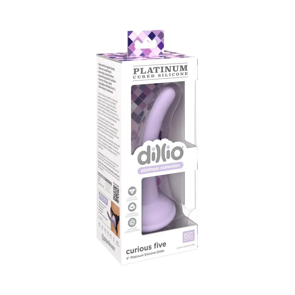 Dillio Platinum Collection Curious Five 5 in. Silicone Dildo Purple by Pipedream