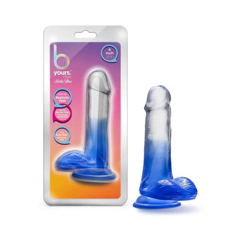 B Yours Stella Blue 6 in. Dildo with Balls Blue by Blush