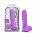 Neo 8 in. Dual Density Dildo with Balls Neon Purple by Blush