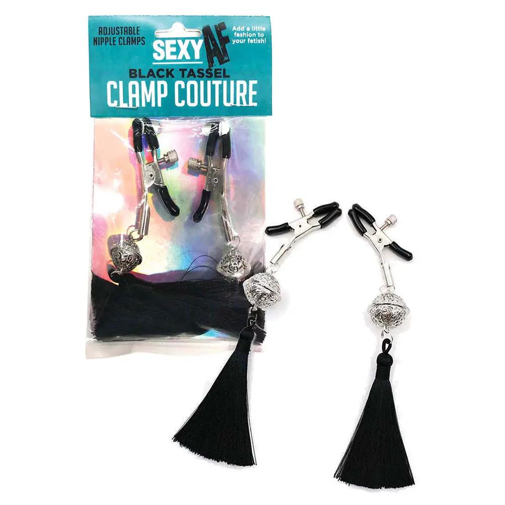 AF Sexy Nipple Clamps Black Tassle by Little Genie