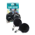 AF Sexy Nipple Clamps Black Puff Balls by Little Genie