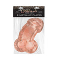 Glitterati Penis Party Rose Gold Plates 8-Pack by Little Genie