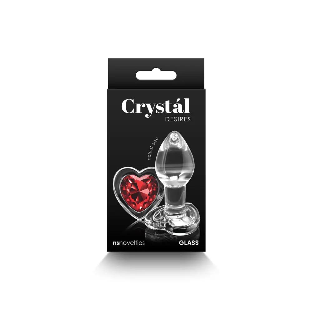 Crystal Desires Red Heart Gem Glass Plug Small by NS Novelties