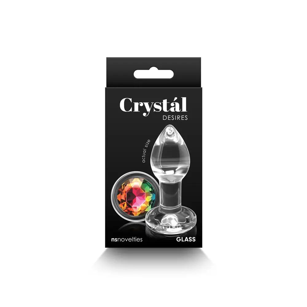 Crystal Desires Rainbow Gem Glass Plug Small by NS Novelties