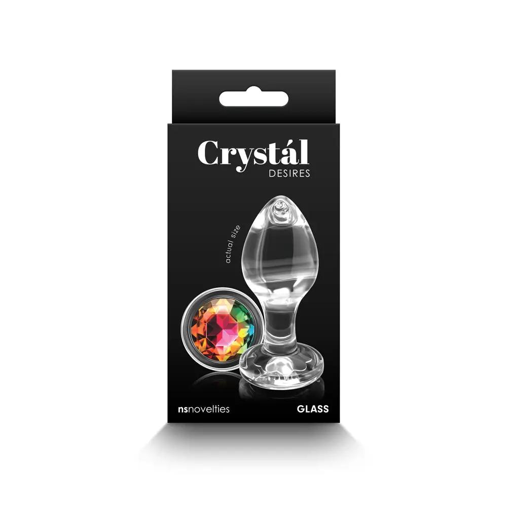 Crystal Desires Rainbow Gem Glass Plug Medium by NS Novelties