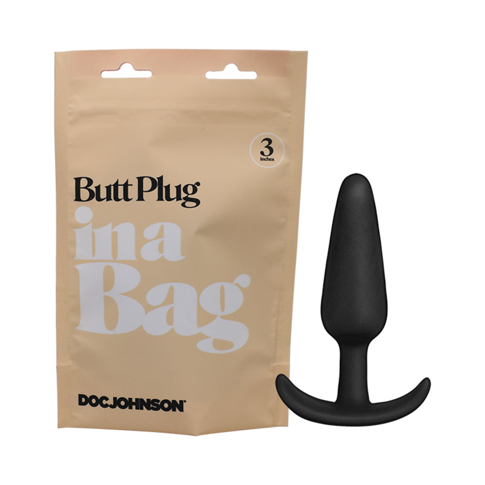 Doc Johnson Butt Plug In A Bag 3 in. Silicone Black by Doc Johnson
