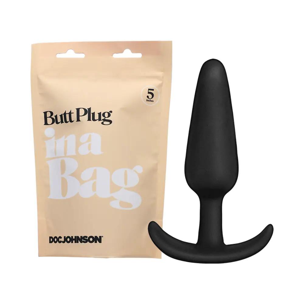 Doc Johnson Butt Plug In A Bag 5 in. Silicone Black by Doc Johnson