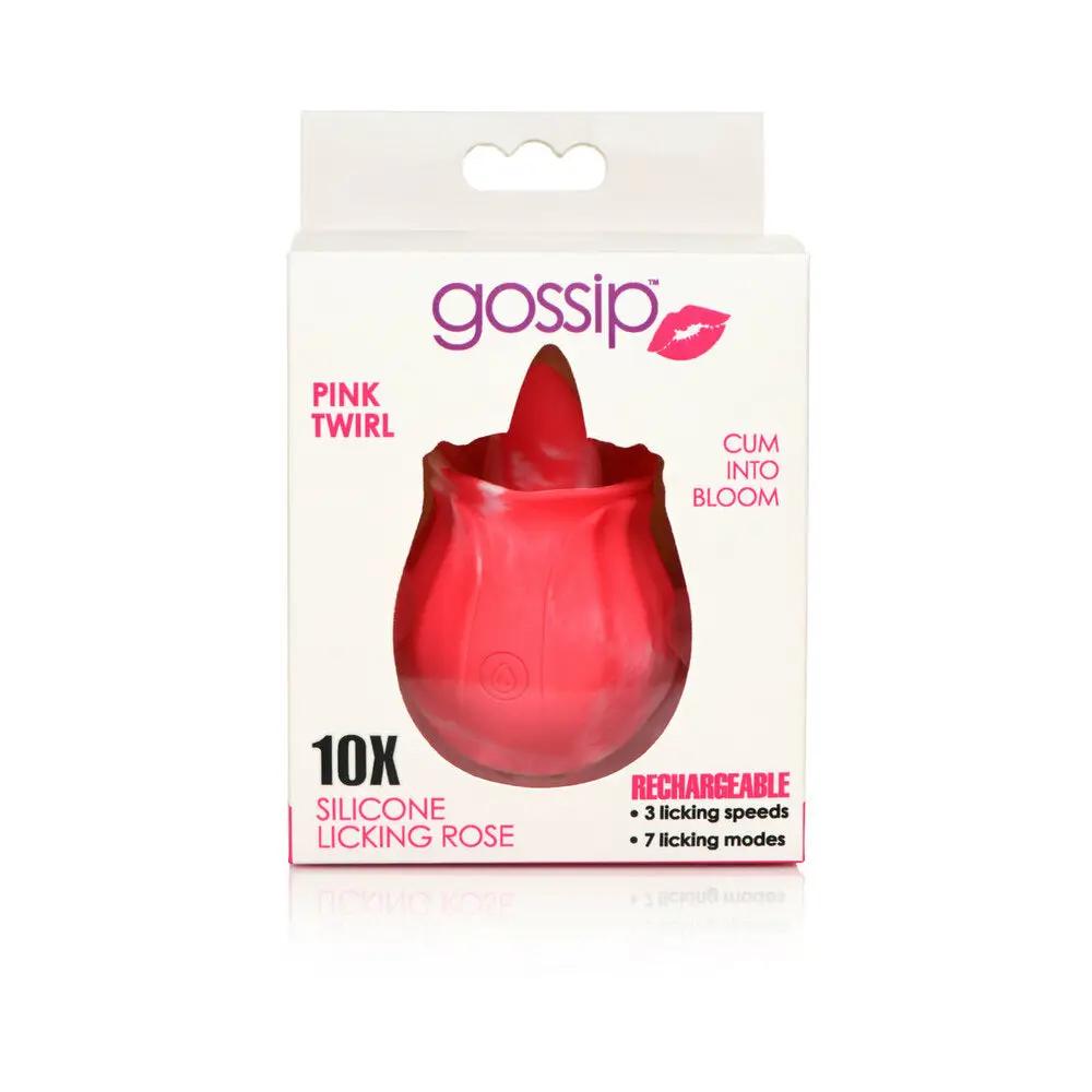 Curve Toys Gossip Cum Into Bloom Rechargeable Silicone Licking Rose Pink Twirl by Curve Novelties