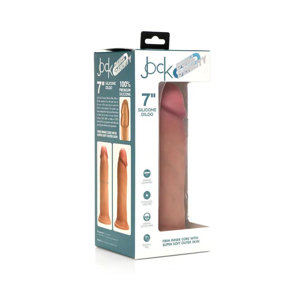 Curve Toys Jock Dual Density 7 in. Silicone Dildo with Suction Cup Light by Curve Novelties