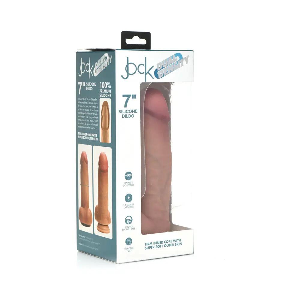 Curve Toys Jock Dual Density 7 in. Silicone Dildo with Balls & Suction Cup Light by Curve Novelties