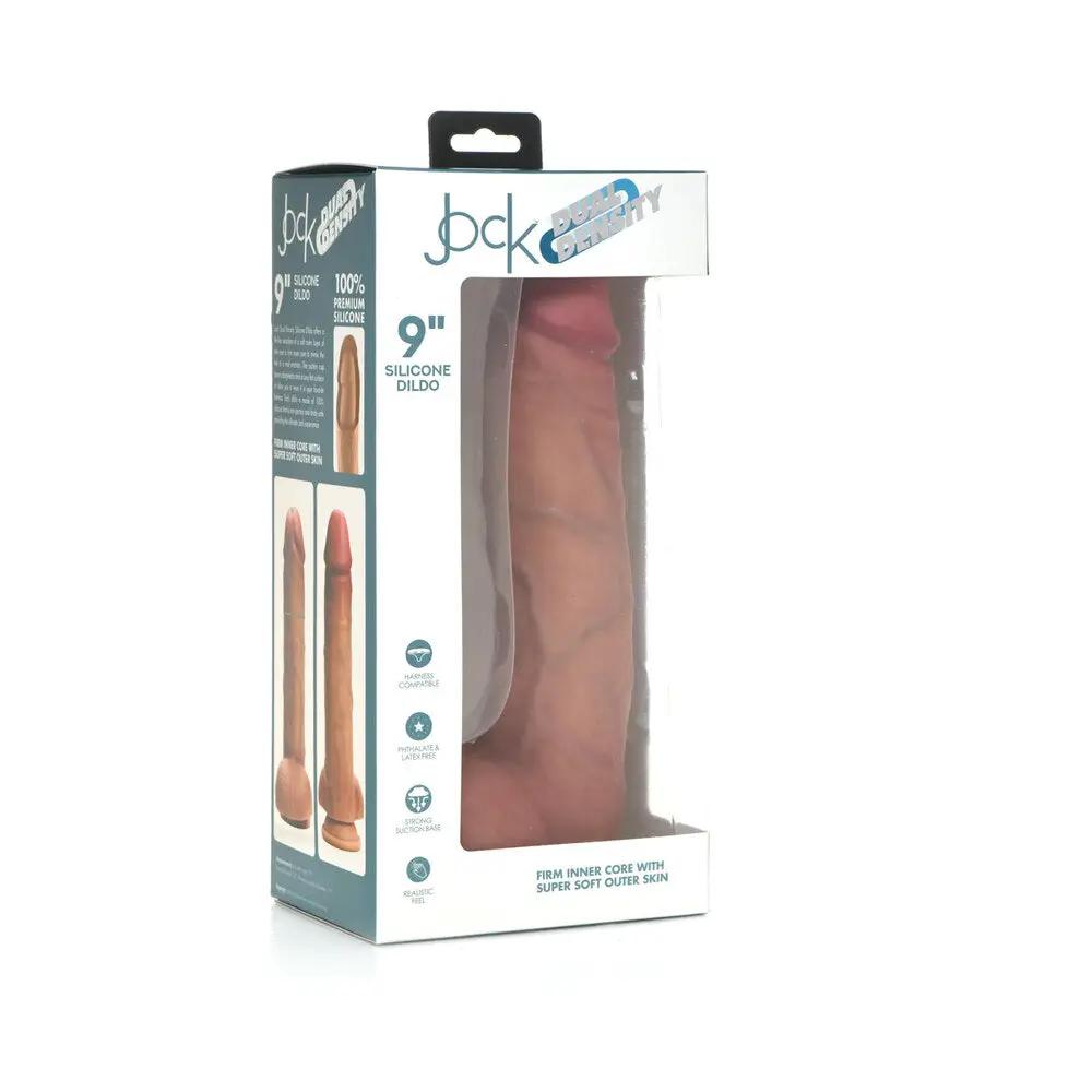 Curve Toys Jock Dual Density 9 in. Silicone Dildo with Balls & Suction Cup Light by Curve Novelties
