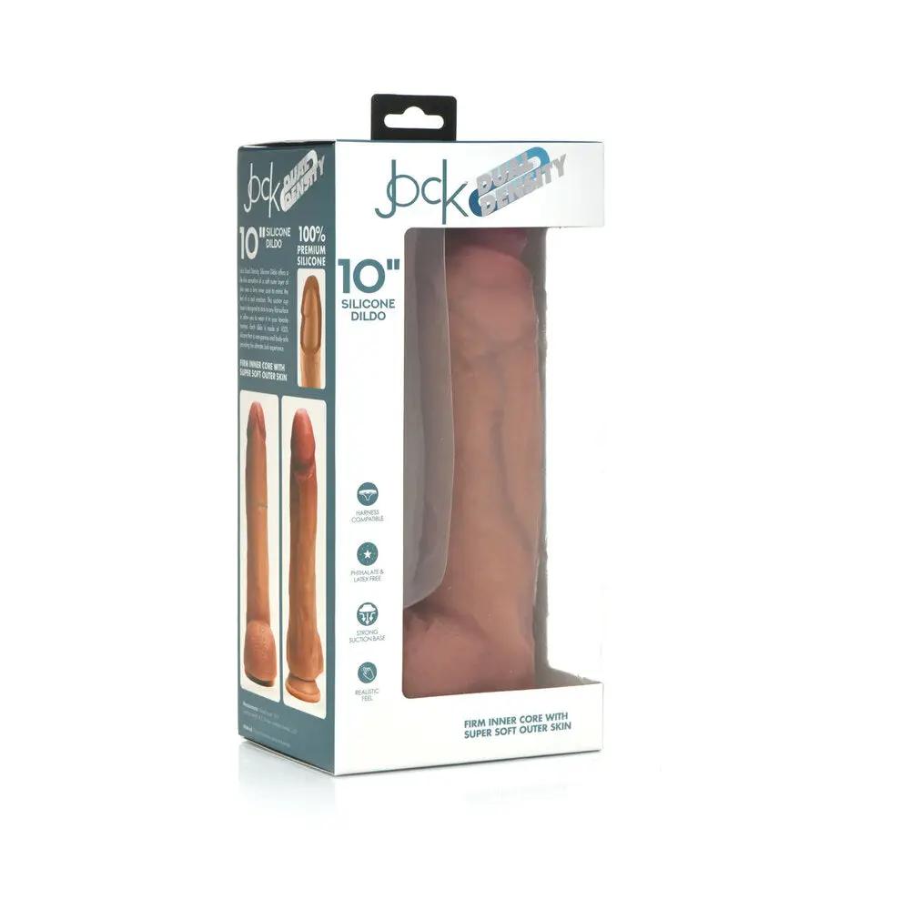 Curve Toys Jock Dual Density 10 in. Silicone Dildo with Balls & Suction Cup Light by Curve Novelties