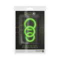 Ouch! Glow in the Dark 3-Piece Silicone Cockring Set Neon Green by Shots