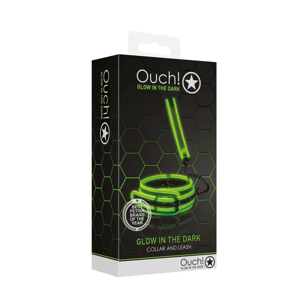 Ouch! Glow in the Dark Collar and Leash Set Neon Green by Shots