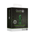 Ouch! Glow in the Dark Glass Anal Plug Clear/Green Small by Shots