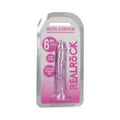RealRock Crystal Clear Straight 6 in. Dildo Without Balls Pink by Shots