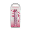 RealRock Crystal Clear Straight 8 in. Dildo Without Balls Pink by Shots