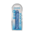 RealRock Crystal Clear Straight 8 in. Dildo Without Balls Blue by Shots