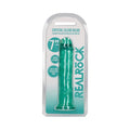 RealRock Crystal Clear Straight 7 in. Dildo Without Balls Turquoise by Shots