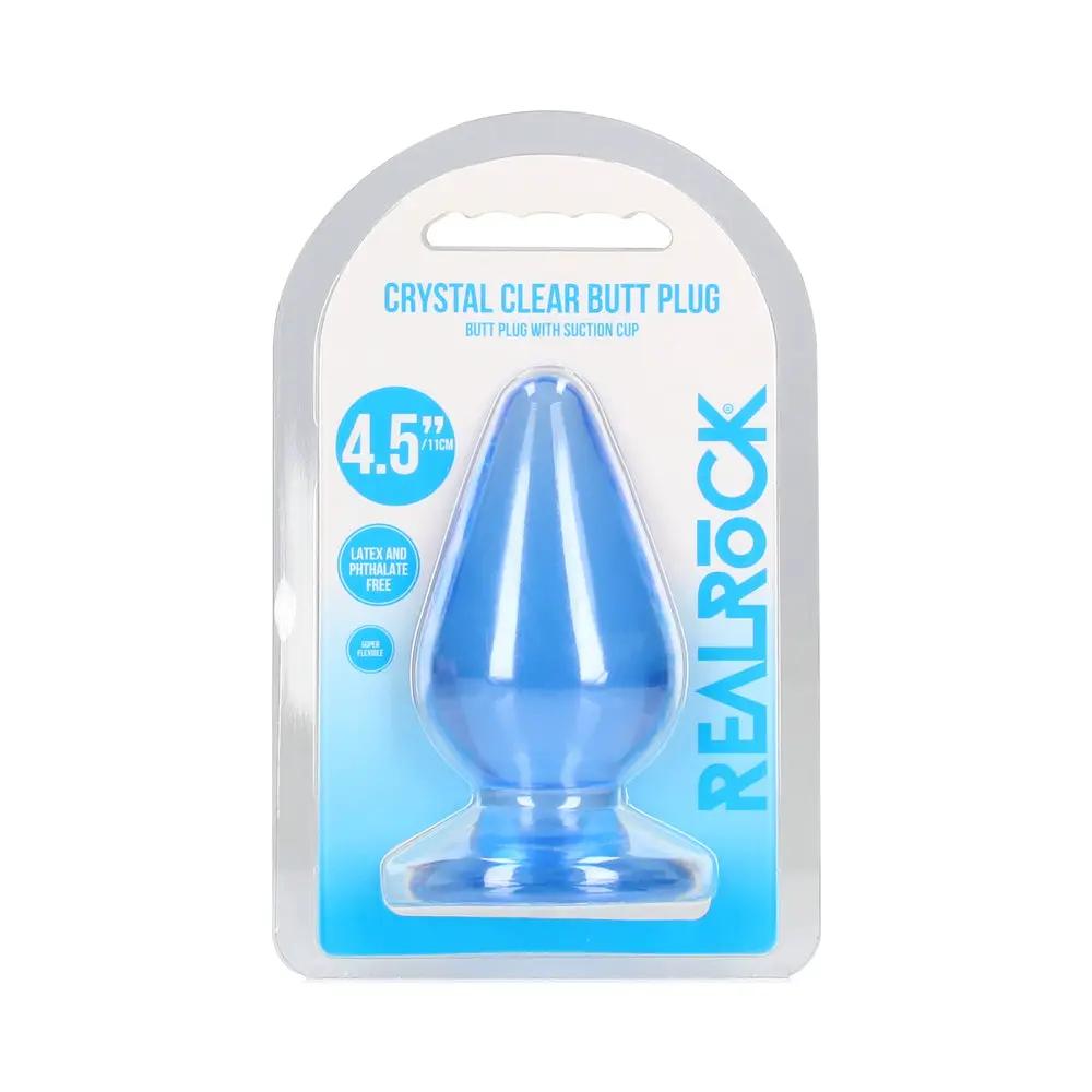 RealRock Crystal Clear 4.5 in. Anal Plug Blue by Shots