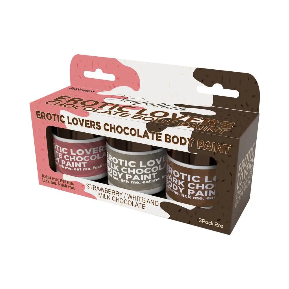 Erotic Chocolate Body Paints White/Milk Chocolate&Strawberry (3 Pack) by Hott Products