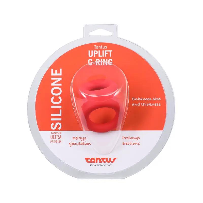 Tantus Uplift C-Ring Cock and Ball Sling Red by Tantus