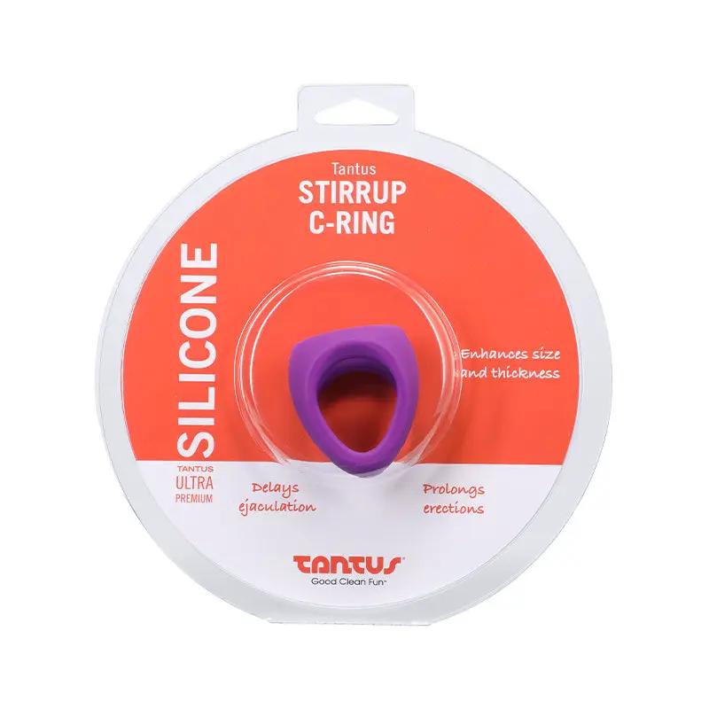 Tantus Stirrup C-Ring Cock and Ball Sling Purple by Tantus