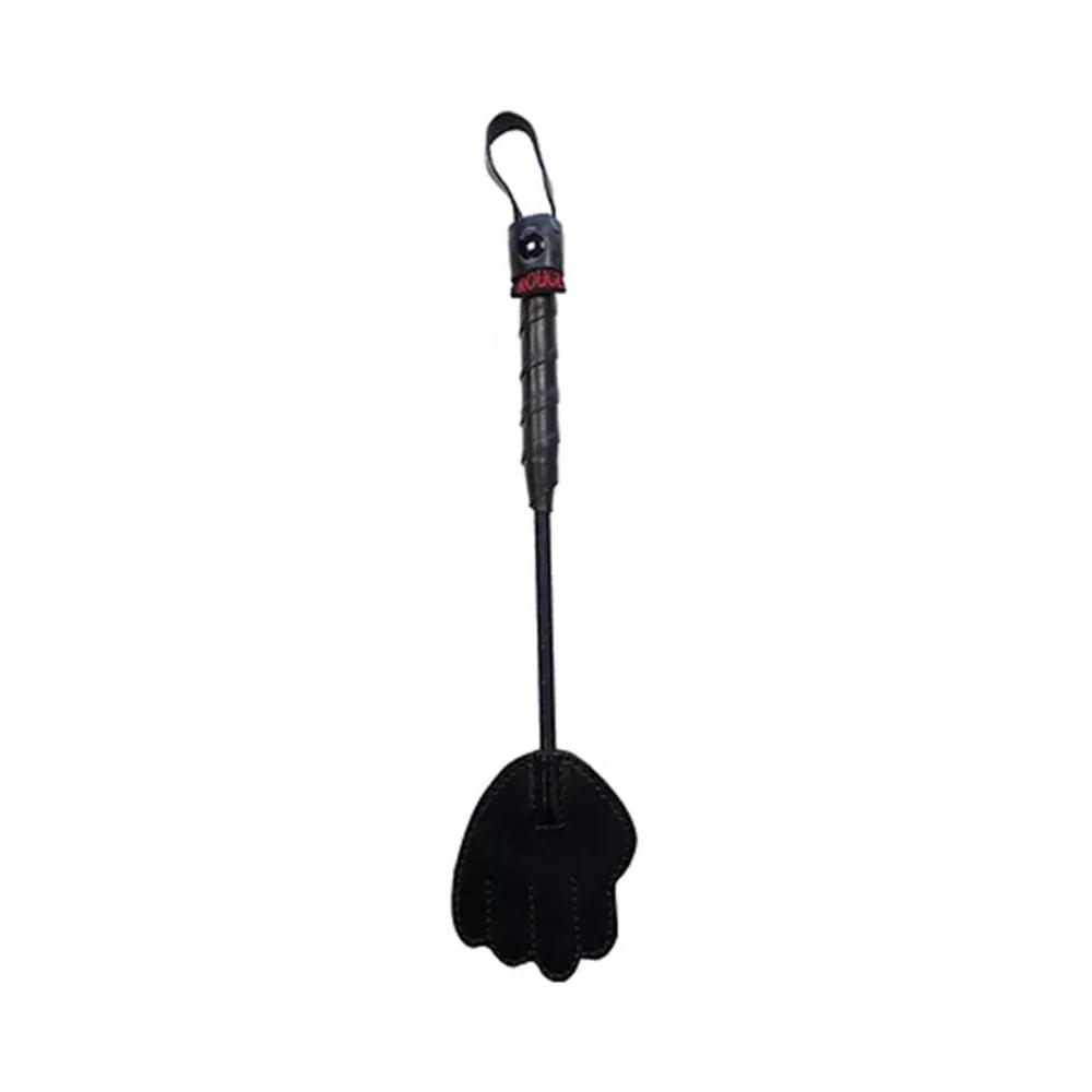 Rouge Mini Leather Hand Riding Crop Black by Rouge Garments